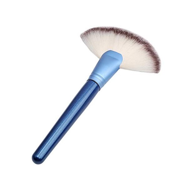 Pinceau de maquillage grand éventail Blending Highlighter Pinceau poudre contour du visage bleu Durable and Professional