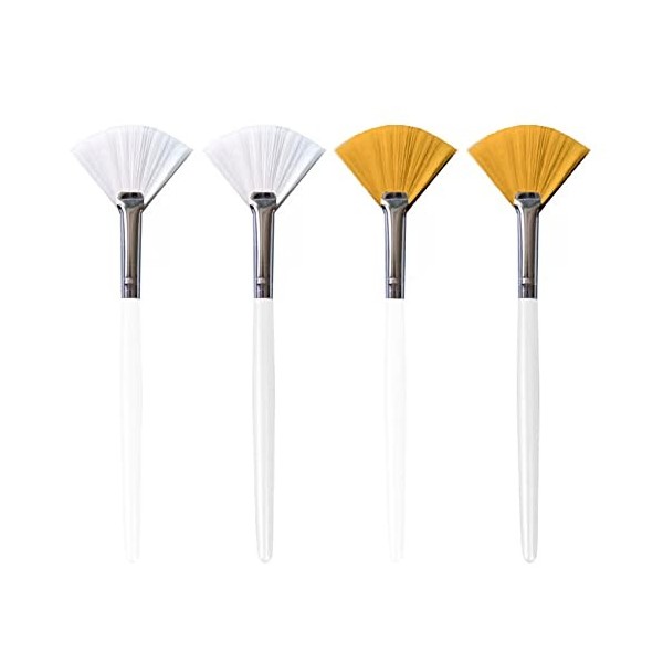 Jaimela 2 Pièces Pinceaux Cosmétique, Pinceaux Éventail, Brosses pour le Visage, pour Lapplication Visage Yeux Crème