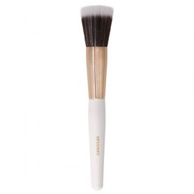 DESSINES Pinceau de maquillage professionnel Vegan avec manche en bois naturel blanc/or duo fibre TU788 