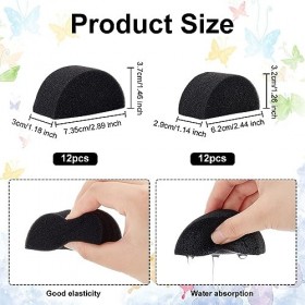 OLYCRAFT 24Pcs 2 Style Éponge de Peinture Éponges de Peinture pour Le Visage Noires Éponges dart Haute densité pour Les trav