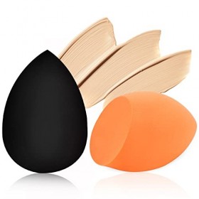 Éponges de Maquillage, 2 éponges de Mélange de Beauté avec 1 épurateur de visage en silicone, éponges de Maquillage Lavables 
