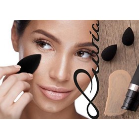 Luvia Beauty Blender Mini Sponge Set - 4 éponges à oeufs de maquillage en noir - Super doux pour estomper avec précision et g