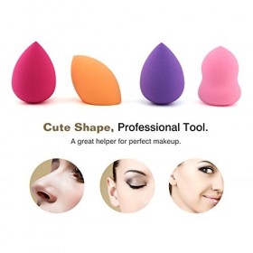 Luxspire [Lot de 4 Éponge Maquillage houppette, Souple sans Faille Visage Multi Forme éponge Outils de Maquillage pour lappl