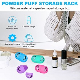 4 couleurs de support pour éponge de maquillage, étui de voyage pour éponge de maquillage, boîte de rangement en silicone pou