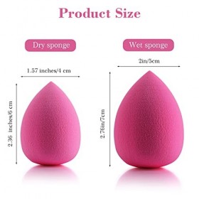 WLLHYF 2PCS Éponges de Maquillage Fond de Teint Mélange Éponge de Beauté Mélangeur Utilisation Sèche et Humide pour Crème Pou