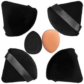 Lot de 6 houppettes à poudre triangulaires avec 2 houppettes de maquillage pour les doigts, éponge à poudre douce, éponge de 
