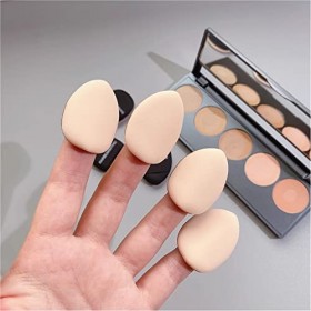 Lot de 6 houppettes à poudre triangulaires avec 2 houppettes de maquillage pour les doigts, éponge à poudre douce, éponge de 