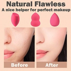 TCPENG Lot de 3 éponges de maquillage pour estomper le fond de teint liquide, la crème et la poudre – Facile à nettoyer, supe