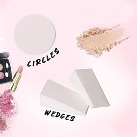 Lot de 40 éponges de maquillage en forme de cercle, blanches, douces, fond de teint pour liquides, crèmes et poudres, utilisa