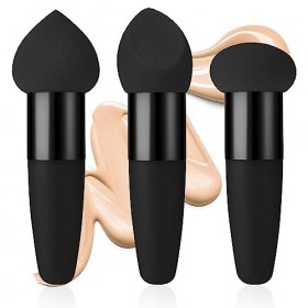 Sibba Lot de 3 éponges de maquillage pour estompeur, fond de teint, correcteur, estompage, cosmétiques, mini pinceau biseauté