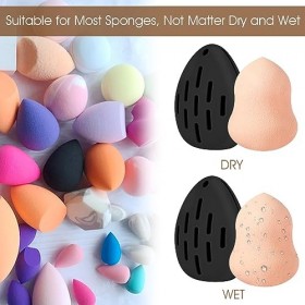 Cobee Porte-éponge de maquillage en silicone, respirant, incassable, souple, organisateur déponge de maquillage portable pou