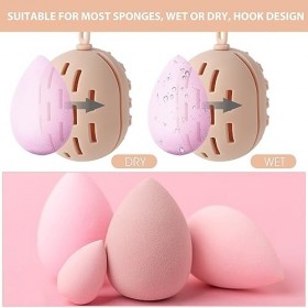 Cobee Porte-éponge de maquillage respirant, en silicone, lavable, organisateur de voyage incassable, outil de nettoyage pour 