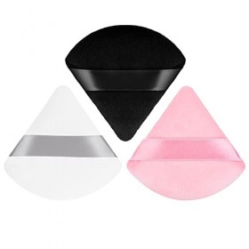Sibba Lot de 3 éponges Triangulaires en Velours pour Le Visage pour Application de Poudre Libre pour Contouring Fond de Teint