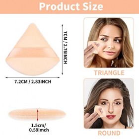 Sibba Lot de 3 pompons en forme de triangle pour fond de teint en vrac, éponge cosmétique douce pour poudre humide et sèche, 
