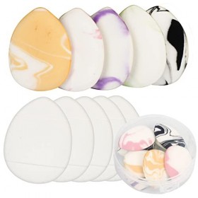 Arqumi Lot de 10 houppettes à poudre réutilisables pour fond de teint, correcteur, fond de teint, éponge douce avec étui de r