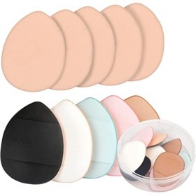 Arqumi Lot de 10 houppettes à poudre réutilisables pour fond de teint, correcteur, fond de teint, éponge douce avec étui de r