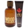 Dsquared2 Wood For Men 2 Pc Gift Set 3.4oz EDT Spray, 5.0oz Bath and Shower Gel