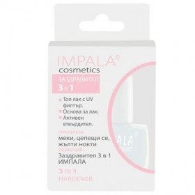 IMPALA | Durcisseur actif 3 en 1 n°2 | Renforce et hydrate les ongles et les cuticules | Favorise la croissance | Utiliser se