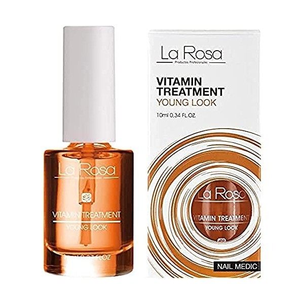 La Rosa Productos Profesionales Young Look Traitement Vitaminé Conditionneur dOngles avec Vitamines C E F et Provitamine B5 