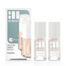 BELWEDER - Vernis Soin Fortifiant & Durcisseur aux Céramides 2 x 7,5 ml – Pour Ongles Fragilisés, Dédoublés et Cassants – Sem