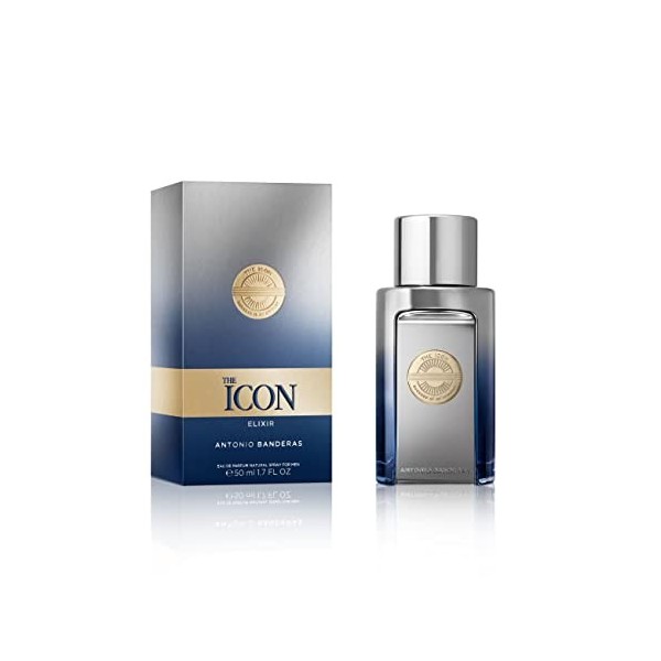 The Icon Elixir dAntonio Banderas Eau de Parfum pour Homme - Longue Durée - Parfum frais, élégant et sexy - Notes épicés, ma