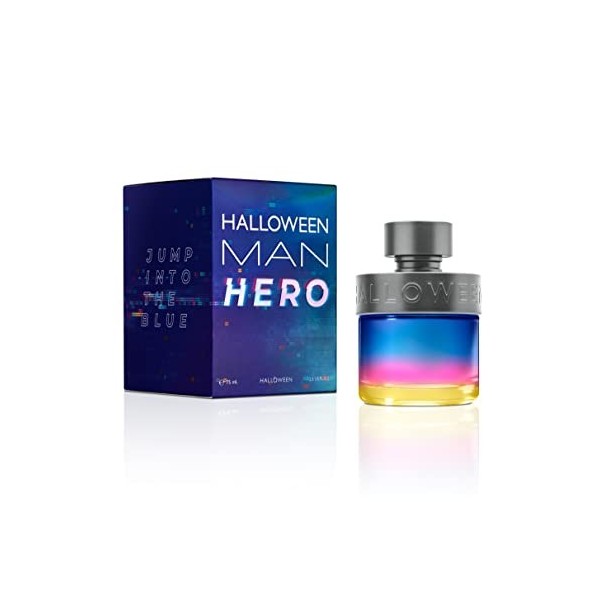 Halloween Man Hero, Eau de Toilette pour Homme, Senteur Aquatique Boisée, 75 ml avec Vaporisateur