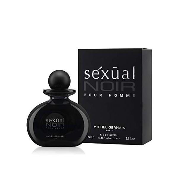 Michel Germain Sexual Noir Pour Homme - Woody Cologne for Men - Notes of Bergamot, Lavender and Moss - Infused with Natural O