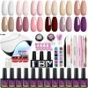 Kit Vernis Semi Permanent Complet avec 36W UV/LED Lampe, Phoenixy 12 Couleurs Vernis à Ongles en Gel Kit Ongle Gel UV Complet