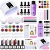 SPTHTHHPY Kit Vernis Semi Permanent Complet, Acrylique ongles 75ML et ensemble de poudre + 500 Pcs Capsule Americaine Ongle +