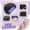 SPTHTHHPY kit verni semi permanent Lampe LED 48W+ Acrylique ongles 90ML et ensemble de poudre + Semi Permanent Vernis à ongle