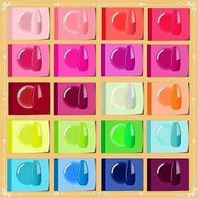 TopDirect Kit Vernis Semi Permanent 20 Couleurs 8 ml Gel Polish Soak Off Vernis à Ongles pour Salon de Manucure, 480 Pièces F