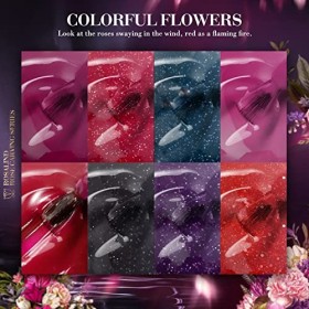 ROSALIND Vernis Semi Permanent Cameleon, Rose Brun Brillant Bleu Couleurs 5ml Vernis à Ongles Nail Gel Polish UV LED Soak Off