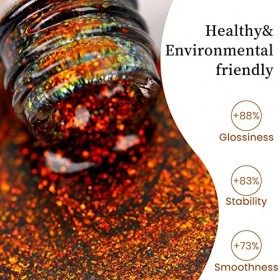 Vernis à ongles gel - 15 ml - Orange - Vernis gel Soak Off - Lampe à ongles - Nail Art - Manucure Salon - Bricolage maison