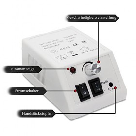 Ikodm Ponceuse à ongles électrique, 12 W, fraise professionnelle, lime à ongles, kit de manucure 20 000 tr/min, kit de manucu