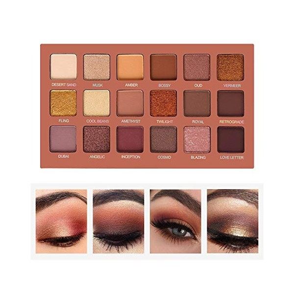 SEPROFE Palette dombres à paupières, Palettes de maquillage, Fard à paupières Matte Shimmer Neutral Eyeshadow Maquillage Kit