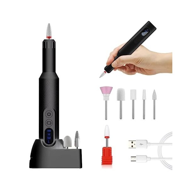 Ponceuse à ongles professionnelle - Kit de manucure électrique pour ongles en acrylique, gel et ongles naturels, fraise 18 00