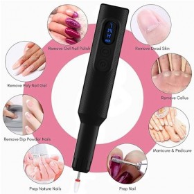 Ponceuse à ongles professionnelle - Kit de manucure électrique pour ongles en acrylique, gel et ongles naturels, fraise 18 00