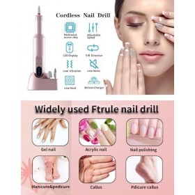 Ponceuse à ongles professionnelle - Kit de manucure électrique pour ongles en acrylique, gel et ongles naturels, fraise 18 00