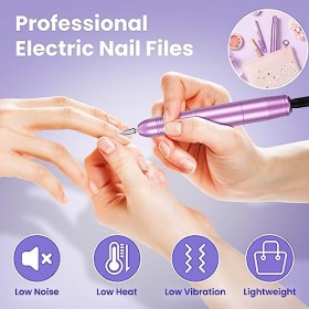 Ponceuse pour Ongles Professionnel, Lime a Ongle Electrique Silencieuse, Ponceuse Ongle Manucure Machine 20000RPM Portable Ki