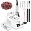 Diyang Fraise à ongles 20 000 tr/min, lime électrique pour ongles professionnelle 6 en 1, vitesse réglable, manucure et pédic