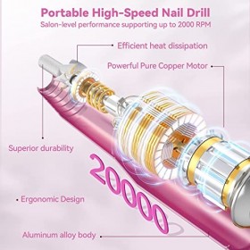 Ensemble de forage dongles professionnel Firslee, lime électrique pour les ongles en gel acrylique, Idéal pour une utilisati