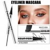 HOUSN 2 en 1 mascara eye-liner liquide, Combinaison eyeliner et mascara, Crayon Eye liner noir à séchage rapide Créer un rega