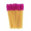 PROFICO Lot de 50 brosses à cils jetables pour mascara doré - rose 