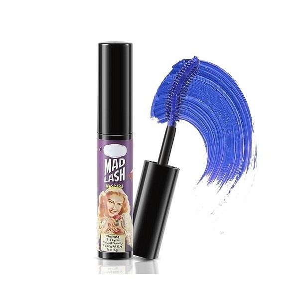 Boobeen Mascara coloré volume et longueur, mascara imperméable pour les cils avec brosse, pour un maquillage naturel des cils