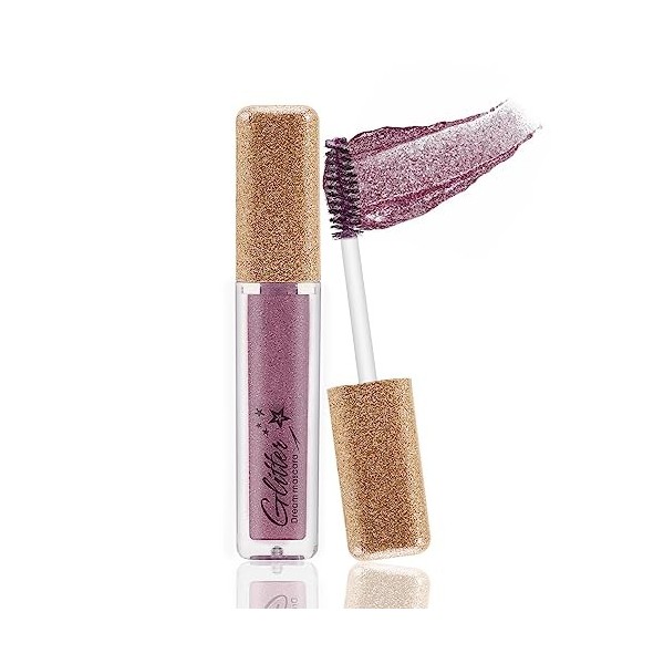 Boobeen Mascara pailleté, mascara coloré pour cils, longue durée, imperméable à leau, allongeant et volumisant, pour la fête