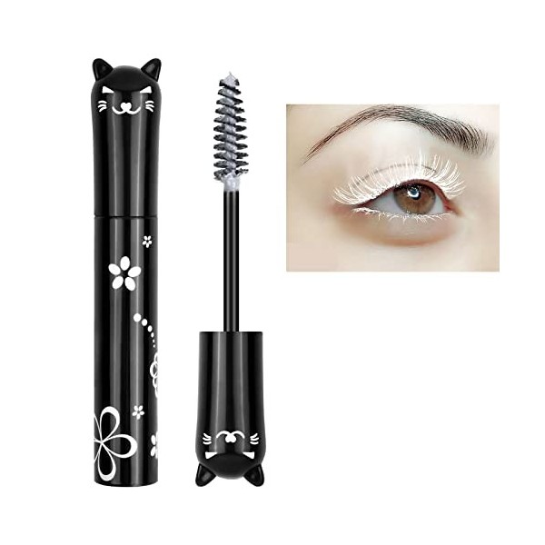 Mascara Extension de Cils Effet Volume, Waterproof et Longue Tenue avec une Définition Précise Blanc 