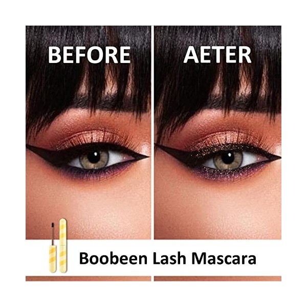 Boobeen Lash Mascara Glitter Lash Mascara Volumizing, Thickening and Lengthening, Eye Makeup Long Lasting Waterproof Mascara 