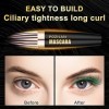 4D Silk Fiber Lash Mascara Waterproof Green with Eyelash Comb Set, Colored Mascara for Eyelashes Green Makeup - Lengthening, 