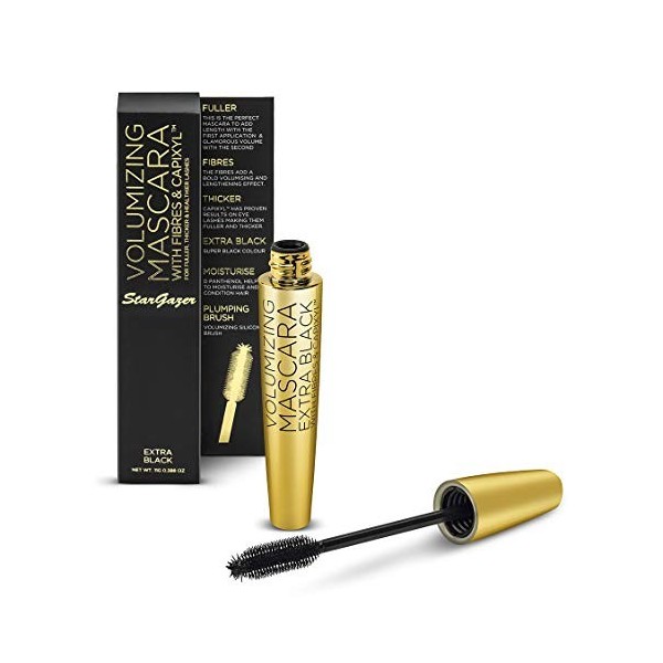 Stargazer Mascara Volume Ultra-Noir Contient du Capixyl/Fibres pour Donner du Volume/Allonger Cils Comprend Brosse Spéciale e