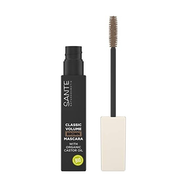 SANTE Naturkosmetik Classic Volume Mascara 02 - Marron - Mascara pour un volume total, un swing et une définition - Avec cire